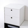 キューブ型収納ボックス（引き出し・幅35×奥行29.5×高さ35cm・2段式・推し活収納棚・アクスタ・DVD・Switch・ホワイト）