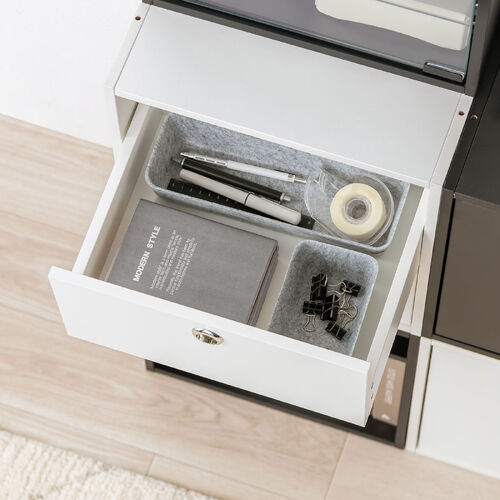 キューブ型収納ボックス（引き出し・幅35×奥行29.5×高さ35cm・2段式・推し活収納棚・アクスタ・DVD・Switch・ホワイト）