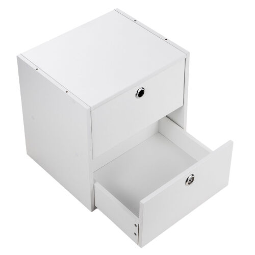 キューブ型収納ボックス（引き出し・幅35×奥行29.5×高さ35cm・2段式・推し活収納棚・アクスタ・DVD・Switch・ホワイト）