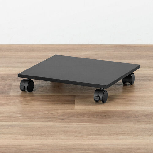 キューブ型収納ボックス キャスター台 幅35×奥行29.5×高さ6.6cm ストッパー付き ブラック