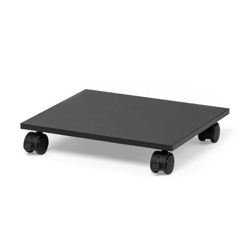 キューブ型収納ボックス キャスター台 幅35×奥行29.5×高さ6.6cm ストッパー付き ブラック