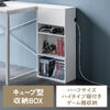 キューブ型収納ボックス（棚付きゲーム機収納・ハーフサイズ・ハイタイプ・上部オープン・幅35×奥行17×高さ70cm・配線穴・推し活収納棚・Switch・タップ・ホワイト）