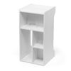 キューブ型収納ボックス（棚付きゲーム機収納・ハイタイプ・上部オープン・幅35×奥行34.5×高さ70cm・配線穴・プレステ5・Switch・推し活収納棚・タップ・ホワイト）