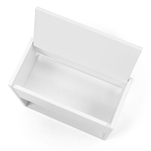 キューブ型収納ボックス（蓋付きゲーム機収納・ハーフサイズ・上部オープン・2段式・幅35×奥行17×高さ35cm・配線穴・推し活収納棚・Switch・タップ・ホワイト）