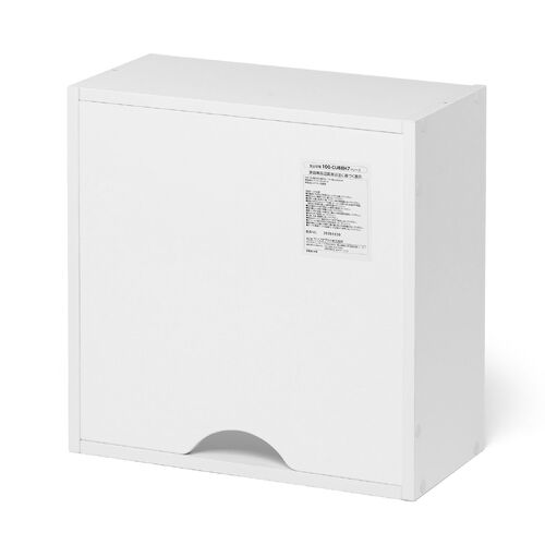 キューブ型収納ボックス（オープン・ハーフサイズ・幅35×奥行17×高さ35cm・2段式・配線穴・推し活収納棚・アクスタ・DVD・Switch・ホワイト）