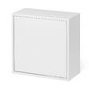 キューブ型収納ボックス（扉・ハーフサイズ・幅35×奥行17×高さ35cm・2段式・配線穴・推し活収納棚・アクスタ・DVD・Switch・ホワイト）