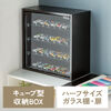 キューブ型収納ボックス（ガラス扉・ハーフサイズ・幅35×奥行17×高さ35cm・4段式・推し活収納棚・アクスタ・フィギュア・ブラック）