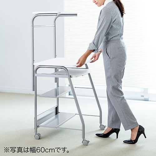 パソコンデスク（コンパクト・幅75cm・省スペース・キャスター付・ブラック）