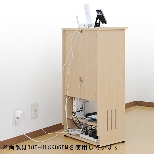 電源タップ＆ルーター収納スタンド（ホワイト）