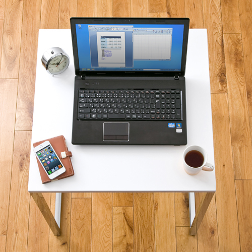 ワークデスク（パソコンデスク・鏡面仕上・60cm幅・ホワイト）