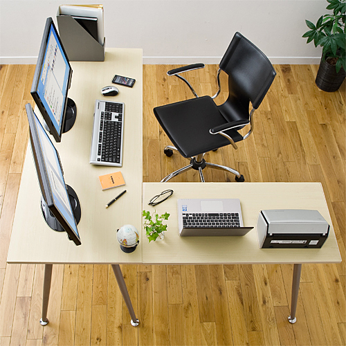 L字型パソコンデスク（コーナーデスク・幅150cm・シンプルデザイン