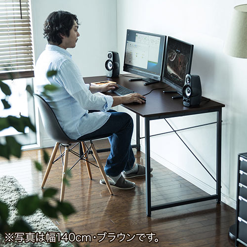 パソコンデスク（コンパクト・木製・ブラック・事務・勉強・テレワーク・リモートワーク・モニターアーム・幅60cm・奥行60cm・おすすめ）EZ1-DESKF001BK