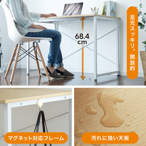 幅120cm 平机 パソコンデスク ホワイト 耐荷重50kg オフィス・在宅向け