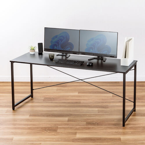 パソコンデスク（木製・ブラック・事務・勉強・テレワーク・リモートワーク・モニターアーム・幅160cm・奥行60cm・おすすめ）