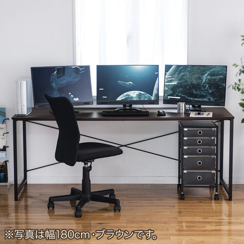 シンプルデスク（ワークデスク・モニターアーム対応・幅70cm・奥行60cm・ブラック）