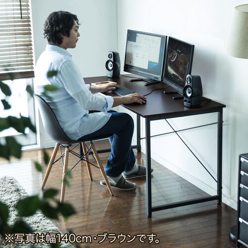 シンプルデスク（ワークデスク・モニターアーム対応・幅70cm・奥行60cm・ライトブラウン）