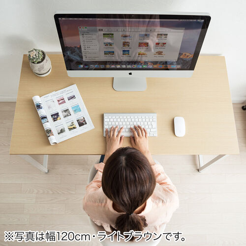 シンプルデスク（ワークデスク・モニターアーム対応・幅90cm・奥行60cm・ブラック）