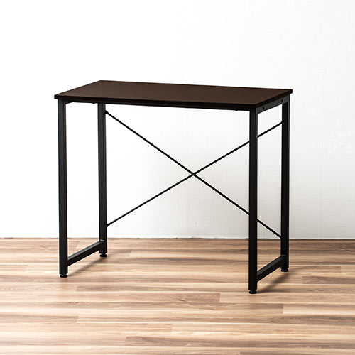 シンプルデスク（パソコンデスク・平机・幅80cm・奥行45cm・ブラウン）
