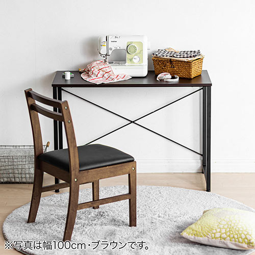 シンプルデスク（パソコンデスク・平机・幅80cm・奥行45cm・ブラウン）