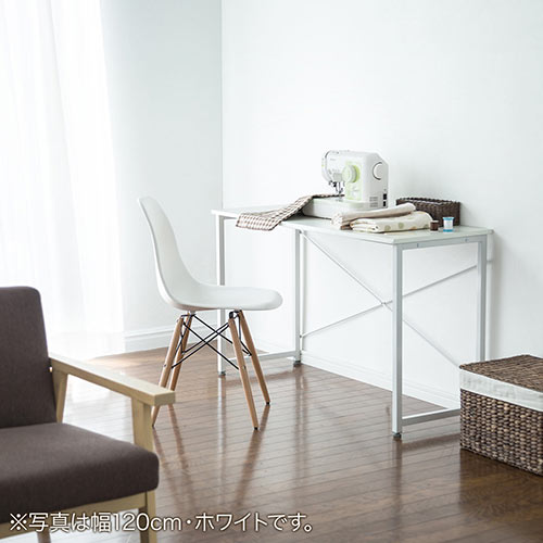 シンプルデスク（パソコンデスク・平机・幅100cm・奥行45cm・ブラウン）