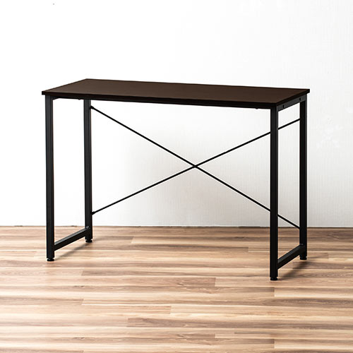 シンプルデスク（パソコンデスク・平机・幅100cm・奥行45cm・ブラウン）