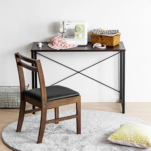 シンプルデスク（パソコンデスク・平机・幅100cm・奥行45cm・ブラウン）