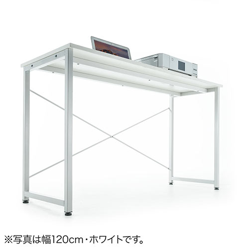 シンプルデスク（パソコンデスク・ゲーミングデスク・平机・幅120cm・奥行45cm・ブラウン）