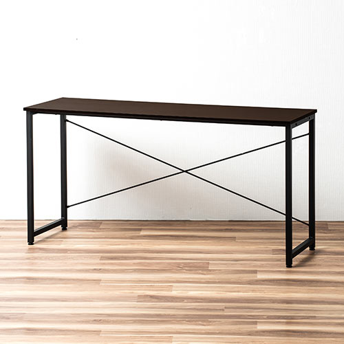 【アウトレット･訳あり・セール】シンプルデスク（パソコンデスク・平机・幅140cm・奥行45cm・ブラウン）