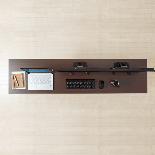 【アウトレット･訳あり・セール】シンプルデスク（パソコンデスク・平机・幅180cm・奥行45cm・ブラウン）