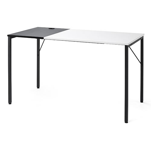 ワークデスク（ツートンデスク・シンプル・幅120cm・奥行60cm・白・黒・パソコンデスク・平机）