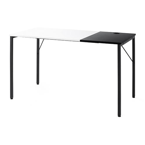 ワークデスク（ツートンデスク・シンプル・幅120cm・奥行60cm・白・黒・パソコンデスク・平机）