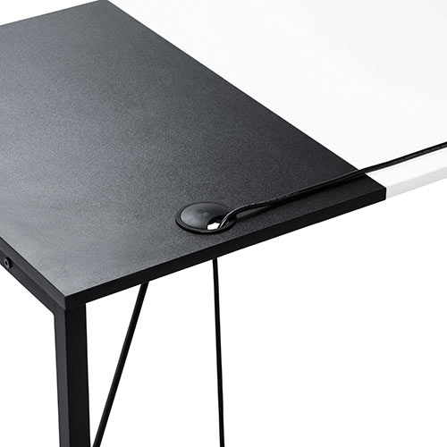 ワークデスク（ツートンデスク・シンプル・幅120cm・奥行60cm・白・黒・パソコンデスク・平机）