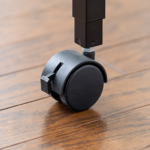 サブデスク(キャスター付き・パソコンデスク・作業台・拡張デスク・幅90cm・奥行35cm・高さ64cm/70cm・ブラウン・リモートワーク・在宅勤務)