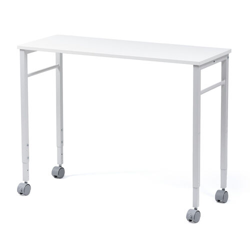 キャスター付きサブデスク（幅90cm・奥行35cm・高さ64cm/70cm・高さ調節可能・脇机・作業台・デスク幅拡張用・ホワイト）