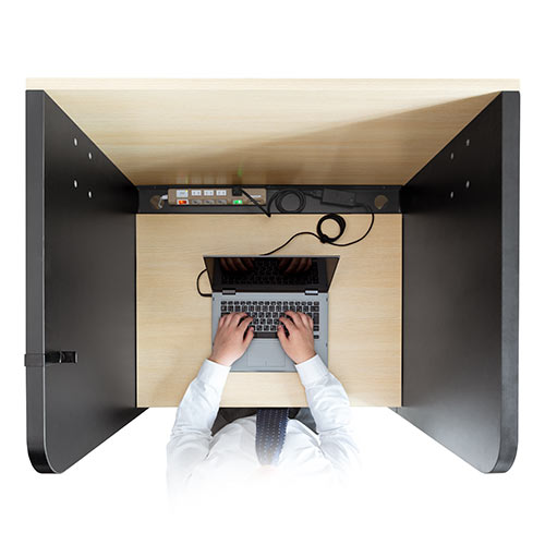 パネルデスク オフィス 棚板付き 机 個別ブース 個室 集中デスク ブースデスク 幅81cm