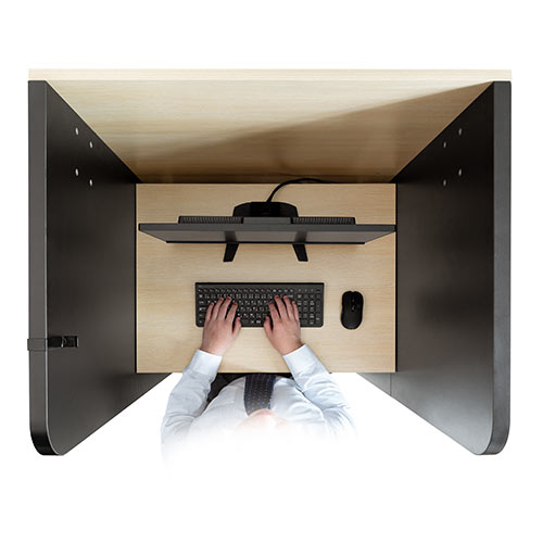 パネルデスク オフィス 棚板付き 机 個別ブース 個室 集中デスク ブースデスク 幅81cm