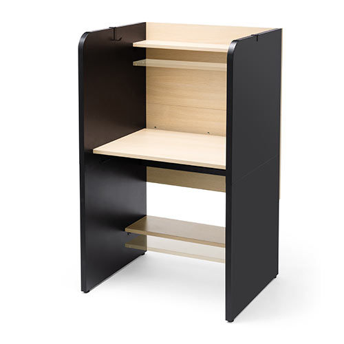 パネルデスク オフィス 棚板付き 机 個別ブース 個室 集中デスク ブースデスク 幅81cm