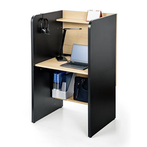 パネルデスク オフィス 棚板付き 机 個別ブース 個室 集中デスク ブースデスク 幅81cm