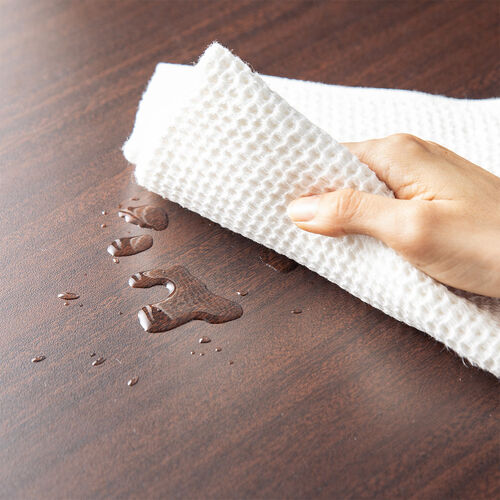 キャスター付きデスク（大型キャスター・軽量設計・モニターアーム対応・幅90cm・奥行50cm・木目）