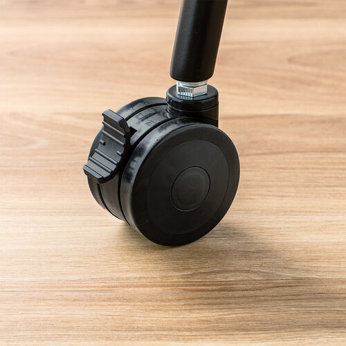 キャスター付きデスク（大型キャスター・軽量設計・モニターアーム対応・幅90cm・奥行50cm・木目）