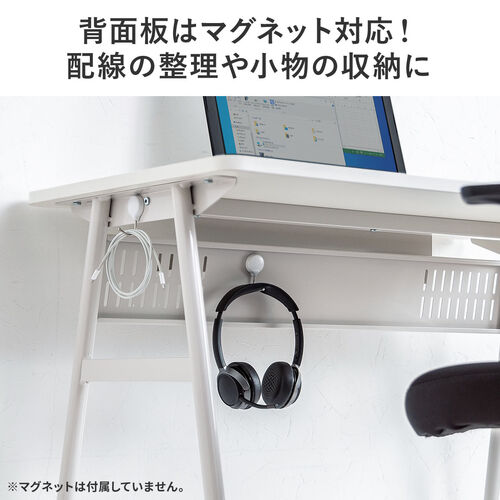 キャスター付きデスク（大型キャスター・軽量設計・モニターアーム対応・幅90cm・奥行50cm・木目）