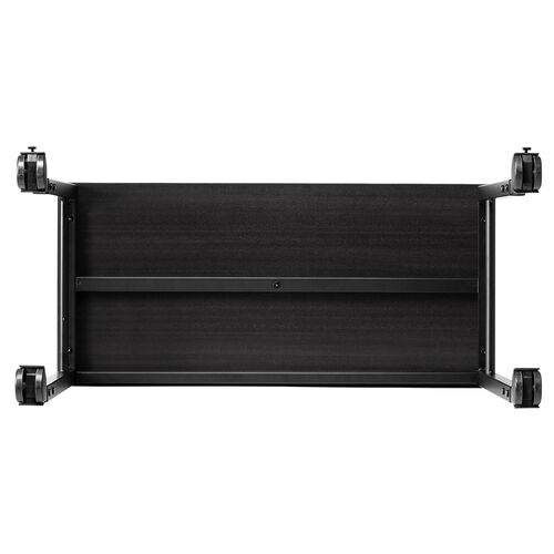 キャスター付きサブデスク（脇机・パソコンデスク・作業台・高さ調節可能・幅70cm・奥行35cm・高さ64cm/70cm・ブラック）