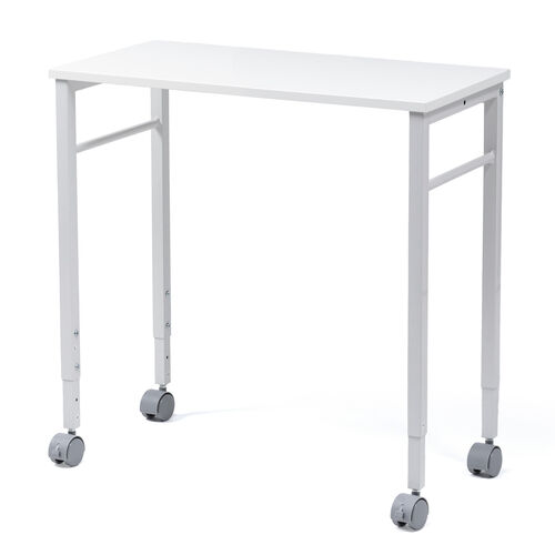 キャスター付きサブデスク（脇机・パソコンデスク・作業台・高さ調節可能・幅70cm・奥行35cm・高さ64cm/70cm・ホワイト）