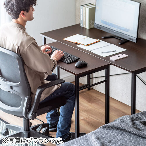 キャスター付きサブデスク（脇机・パソコンデスク・作業台・高さ調節可能・幅70cm・奥行35cm・高さ64cm/70cm・ホワイト）