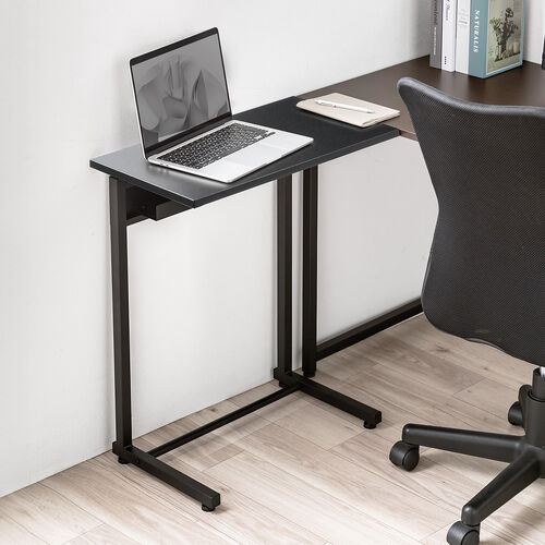 サブテーブル（拡張テーブル・モニター台・プリンタ台・ケーブルトレイ付き・シンプルワークデスク向け・ブラック）