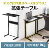 サブテーブル（拡張テーブル・モニター台・プリンタ台・ケーブルトレイ付き・シンプルワークデスク向け・ブラック）