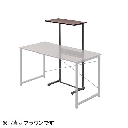 サブテーブル（拡張テーブル・モニター台・プリンタ台・ケーブルトレイ付き・シンプルワークデスク向け・ホワイト）