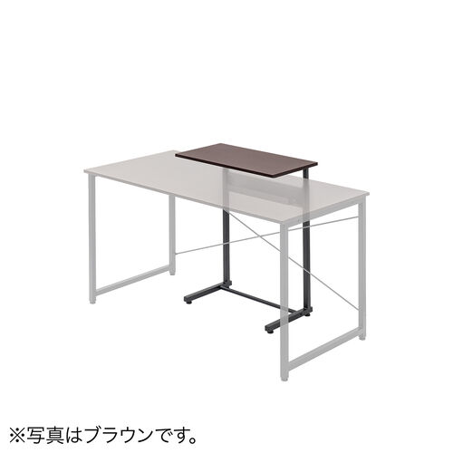 サブテーブル（拡張テーブル・モニター台・プリンタ台・ケーブルトレイ付き・シンプルワークデスク向け・ホワイト）