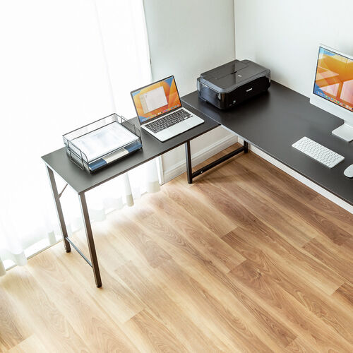 シンプルデスク専用サブデスク（ L字デスク・デスク拡張・幅40cm・奥行90cm・ねじ固定・ブラック）