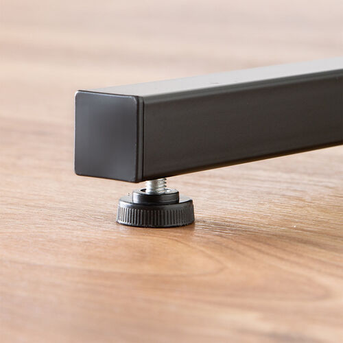 シンプルデスク（ツートンデスク・幅120cm・奥行60cm・8段階高さ変更可能・高さ57～78cm・クランプ対応・アジャスタ・平机・ブラック・レッド）